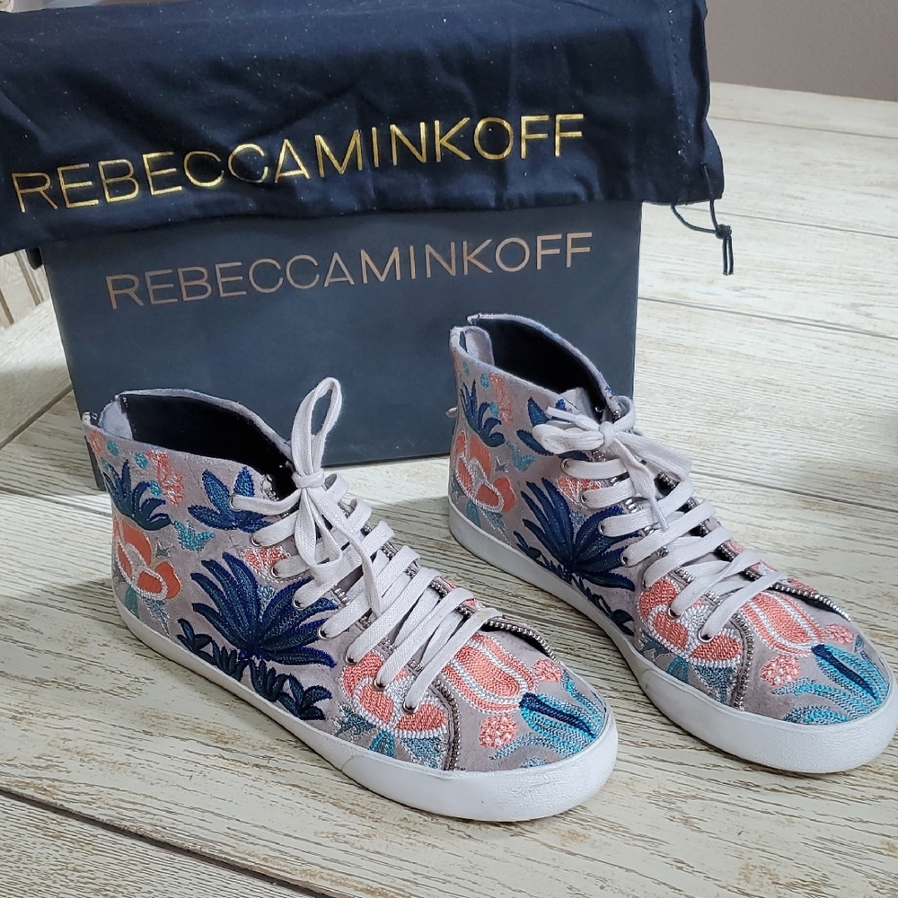 Rebecca Minkoff Pink and Blue Floral Sneakers
